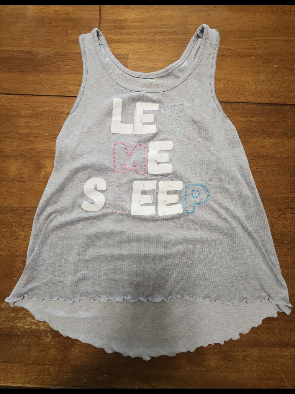Girls Light Gray 'Let Me Sleep' Tank Top